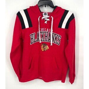 NHL Chicago Blackhawks Hoodie Sweatshirt Lace up String Size Small